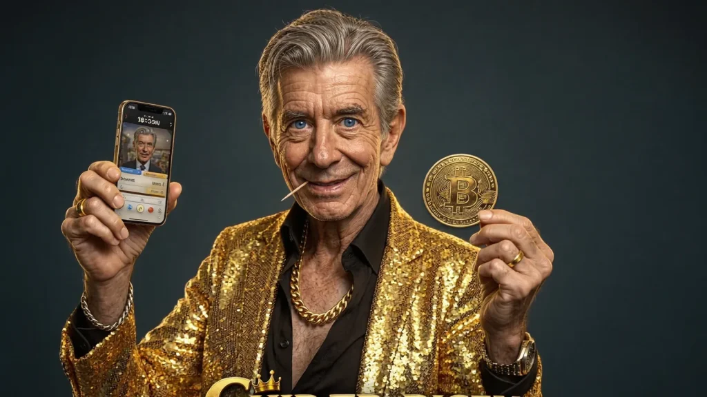 Chip with a phone wallet app and Bitcoin coin, how to buy crypto for gambling