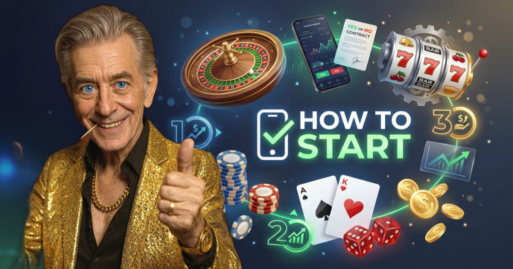 HOW TO START casino review featuring ChipReign character, branded game montage backdrop