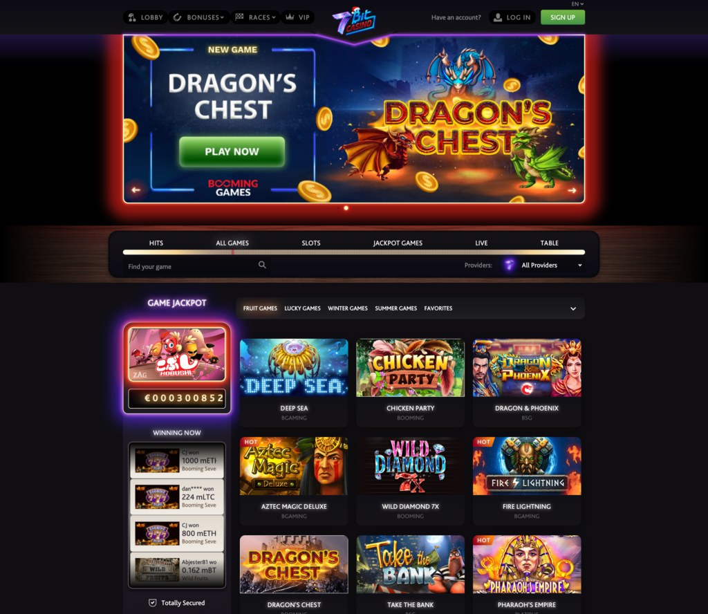 7Bit Casino slots and games lobby