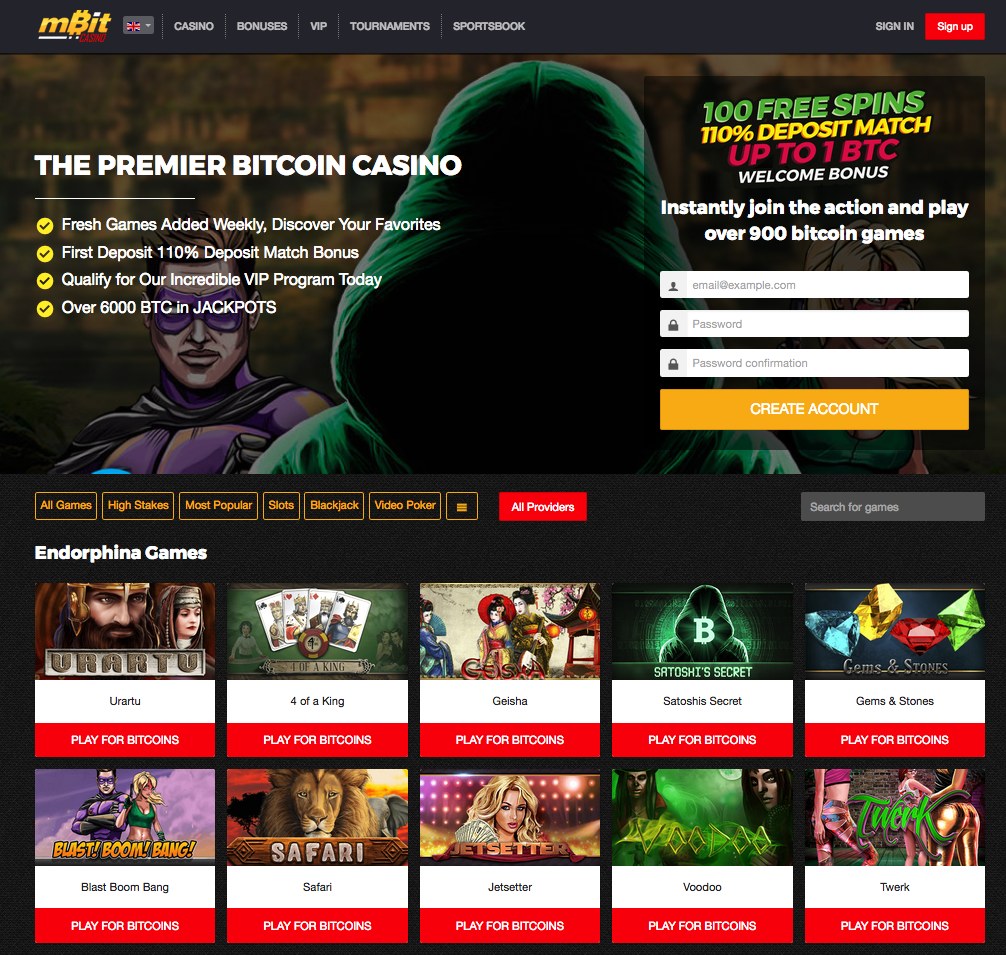 mBit Casino games lobby